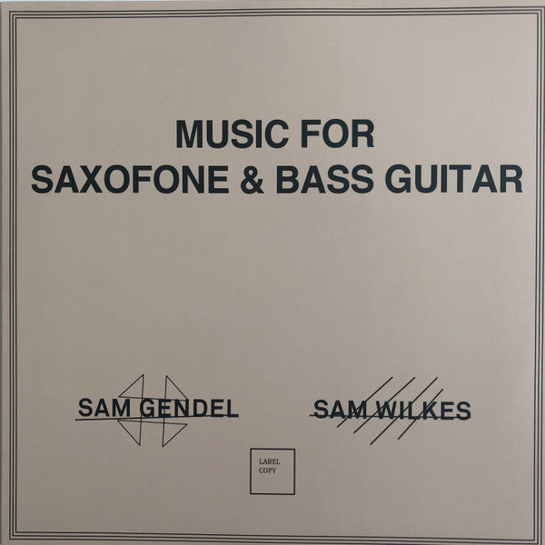 Music for Saxofone & Bass Guitar - Front Cover