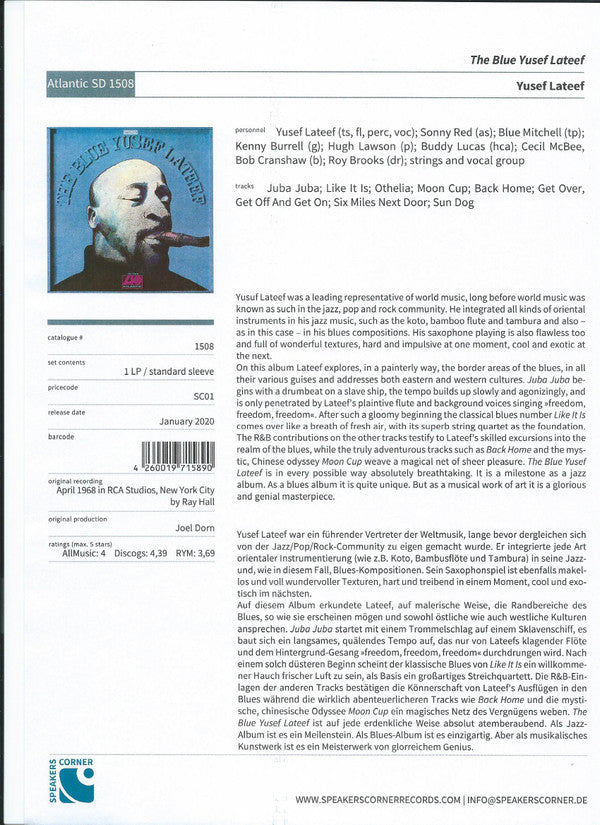 The Blue Yusef Lateef - Front Cover